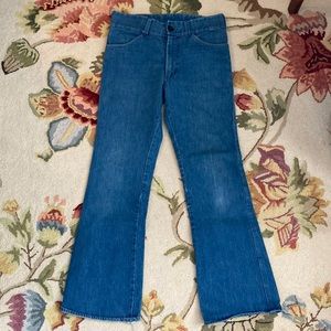 Vintage 1970’s handmade high rise flare jeans EUC